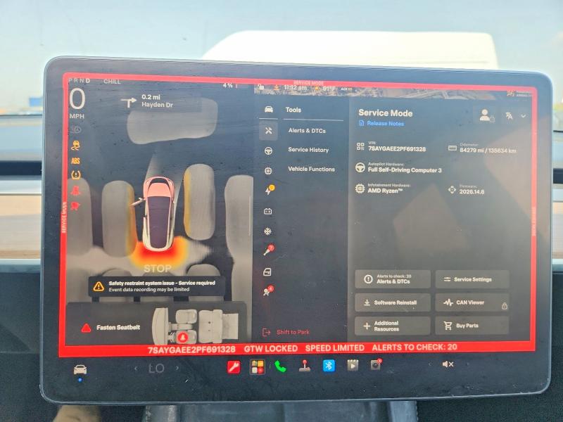 2023 Tesla Model Y მანქანა იყიდება აუქციონზე, vin: 7SAYGAEE2PF691328, აუქციონის ნომერი: 58387066