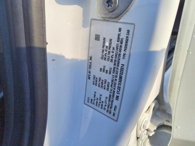 Продажа на аукционе авто 2021 Tesla Model 3, vin: 5YJ3E1EA6MF020914, номер лота: 59893106
