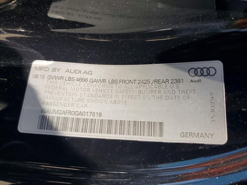 61377606 :رقم المزاد ، WAUM2AFR0GA017616 vin ، 2016 Audi A5 مزاد بيع