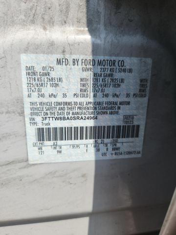 95585955 :رقم المزاد ، 3FTTW8BA0SRA24964 vin ، 2025 Ford Maverick مزاد بيع