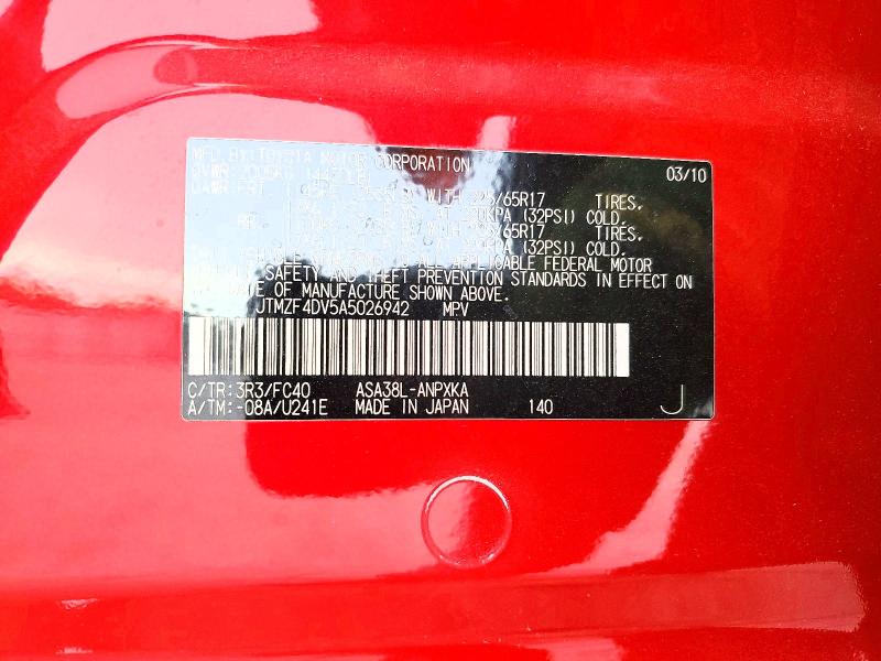 Продажа на аукционе авто 2010 Toyota Rav4, vin: JTMZF4DV5A5026942, номер лота: 61727356