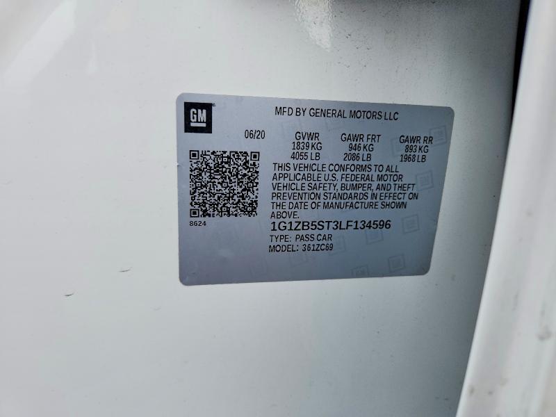 Продаж на аукціоні авто 2020 Chevrolet Malibu, vin: 1G1ZB5ST3LF134596, номер лоту: 60585016
