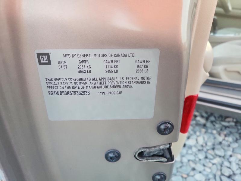 60374006 :رقم المزاد ، 2G1WB58K679382938 vin ، 2007 Chevrolet Impala مزاد بيع
