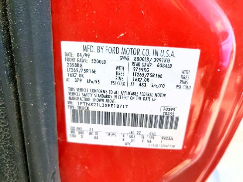 Aukcja sprzedaży 1999 Ford F250, vin: 1FTNX21L3XEE18717, numer aukcji: 63373146