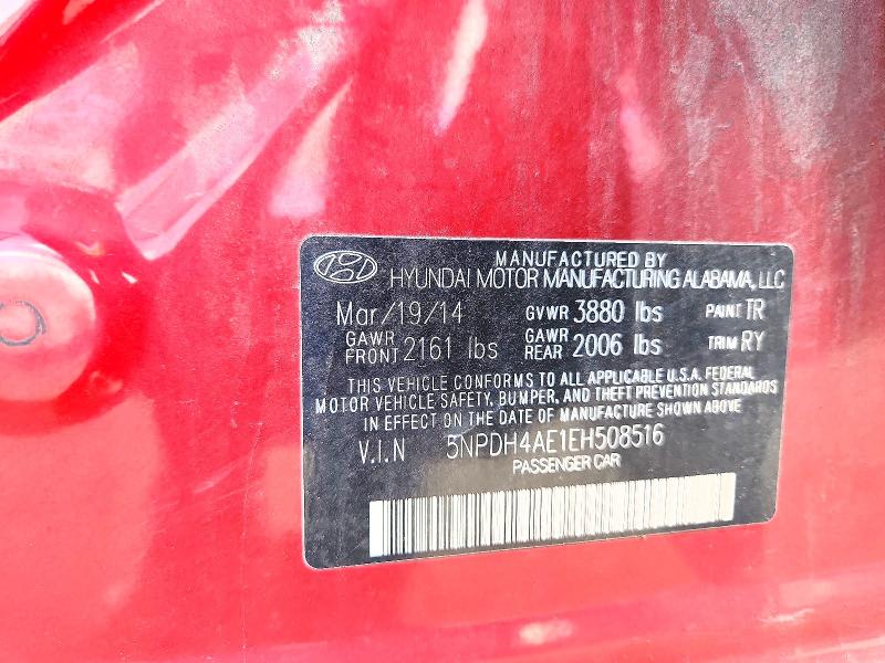 62769026 :رقم المزاد ، 5NPDH4AE1EH508516 vin ، 2014 Hyundai Elantra مزاد بيع
