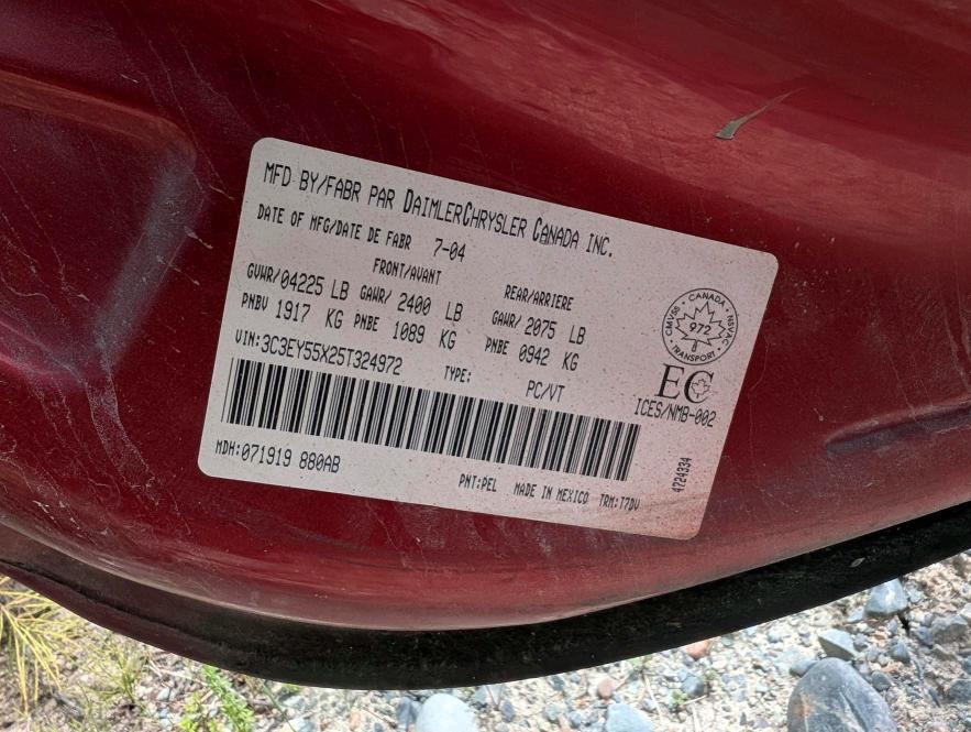 Продажа на аукционе авто 2005 Chrysler Pt Cruiser, vin: 3C3EY55X25T324972, номер лота: 59248726