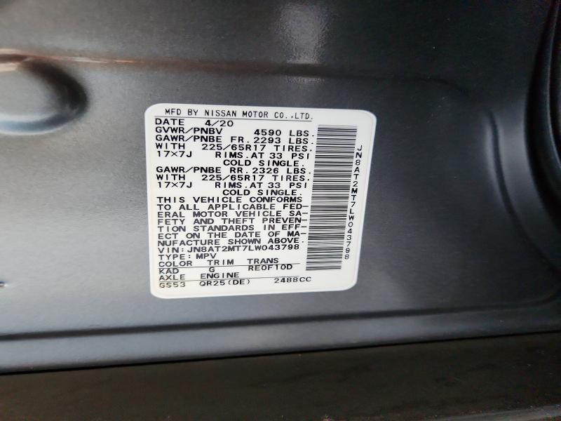Продажа на аукционе авто 2020 Nissan Rogue, vin: JN8AT2MT7LW043798, номер лота: 59555386