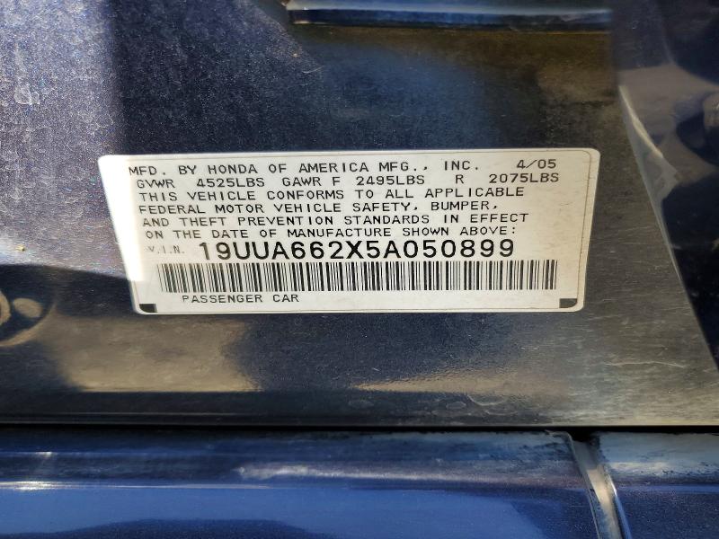 Aukcja sprzedaży 2005 Acura Tl, vin: 19UUA662X5A050899, numer aukcji: 62031616