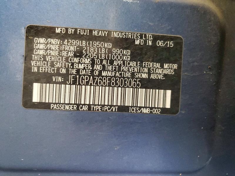 Aukcja sprzedaży 2015 Subaru Impreza, vin: JF1GPAZ68F8303065, numer aukcji: 61417126