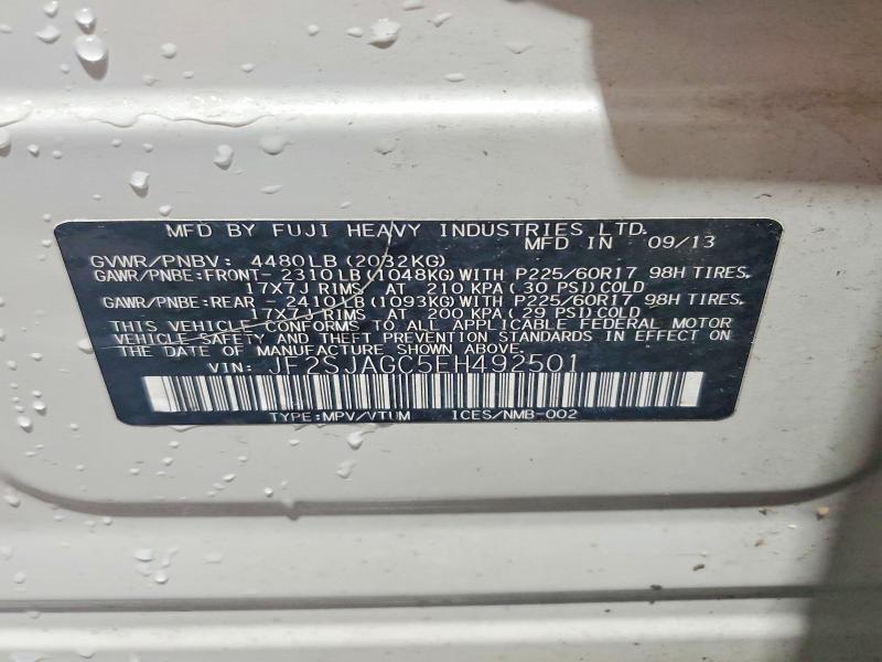 61296056 :رقم المزاد ، JF2SJAGC5EH492501 vin ، 2014 Subaru Forester مزاد بيع