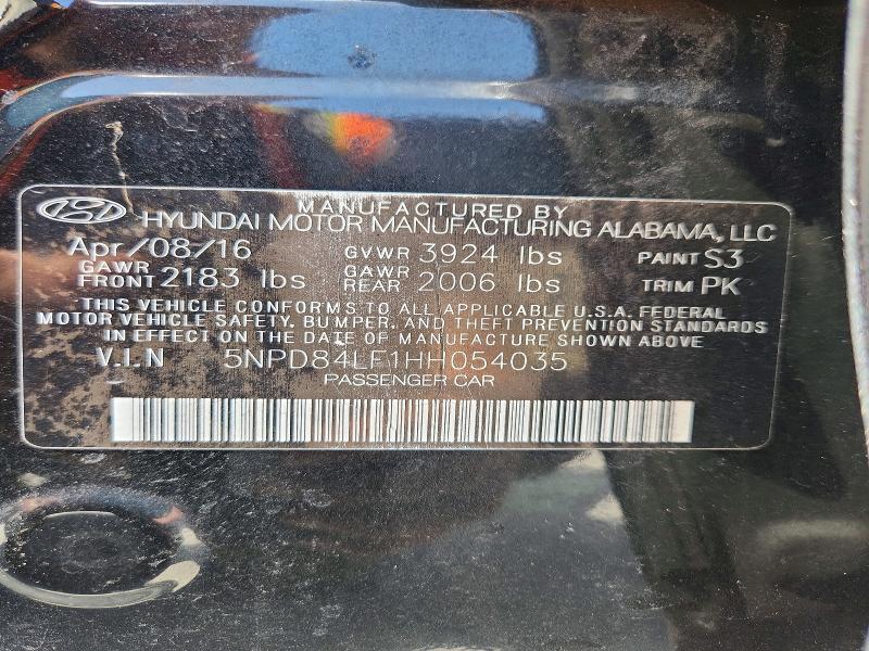 2017 Hyundai Elantra მანქანა იყიდება აუქციონზე, vin: 5NPD84LF1HH054035, აუქციონის ნომერი: 61913006