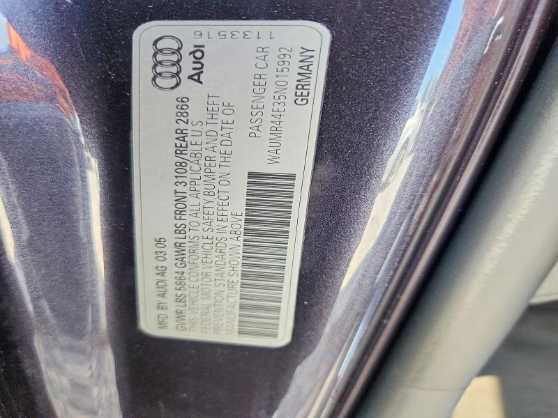 Aukcja sprzedaży 2005 Audi A8, vin: WAUMR44E35N015992, numer aukcji: 59598596