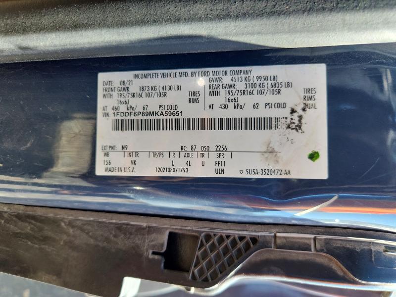 Продажа на аукционе авто 2021 Ford Transit, vin: 1FDDF6P89MKA59651, номер лота: 61141746
