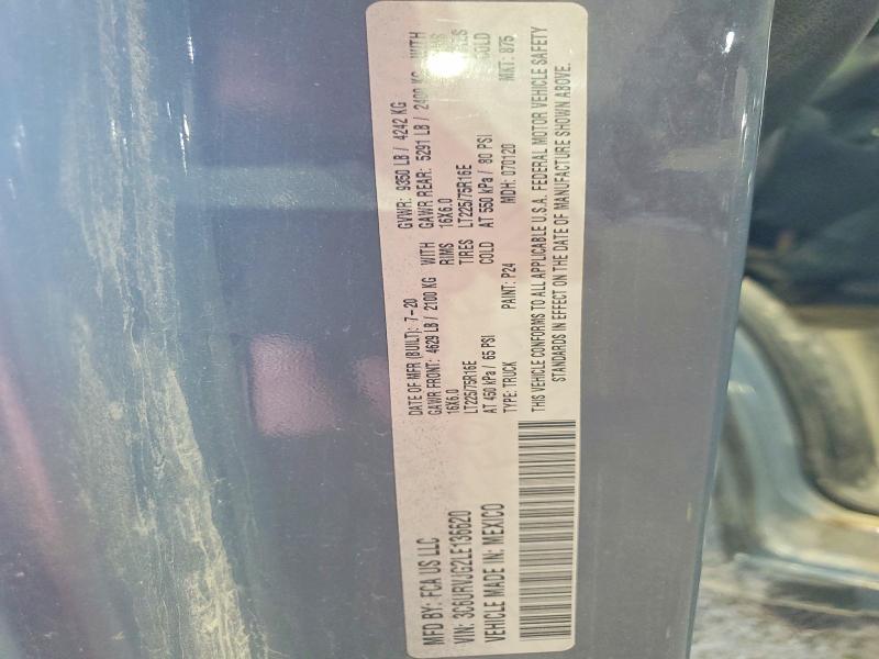 2020 Ram Promaster 3500 მანქანა იყიდება აუქციონზე, vin: 3C6URVJG2LE136620, აუქციონის ნომერი: 62262486