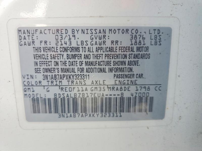 Aukcja sprzedaży 2019 Nissan Sentra, vin: 3N1AB7APXKY323311, numer aukcji: 61532016