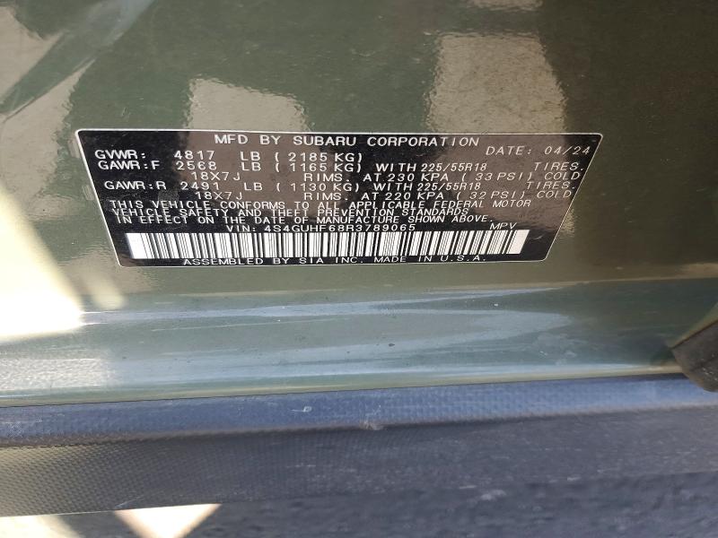 60623946 :رقم المزاد ، 4S4GUHF68R3789065 vin ، 2024 Subaru Crosstrek مزاد بيع