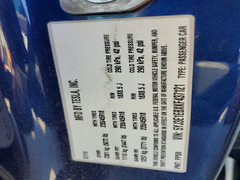 59383086 :رقم المزاد ، 5YJ3E1EBXKF437121 vin ، 2019 Tesla Model 3 مزاد بيع