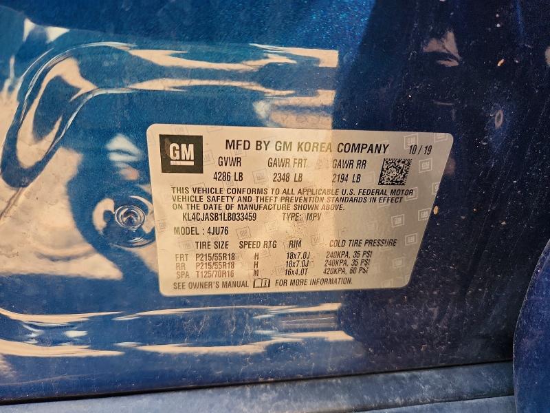 Aukcja sprzedaży 2020 Buick Encore, vin: KL4CJASB1LB033459, numer aukcji: 85628445