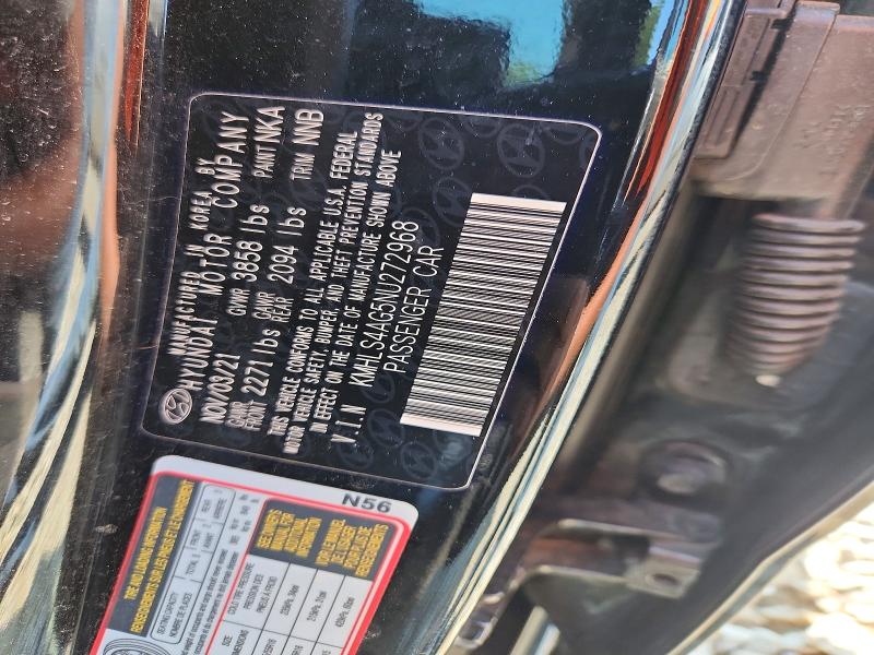Aukcja sprzedaży 2022 Hyundai Elantra, vin: KMHLS4AG5NU272968, numer aukcji: 61804806