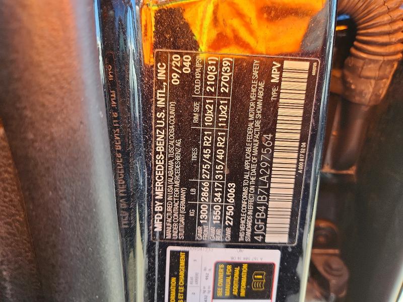 Aukcja sprzedaży 2020 Mercedes-benz Gle, vin: 4JGFB4JB7LA297564, numer aukcji: 59652676