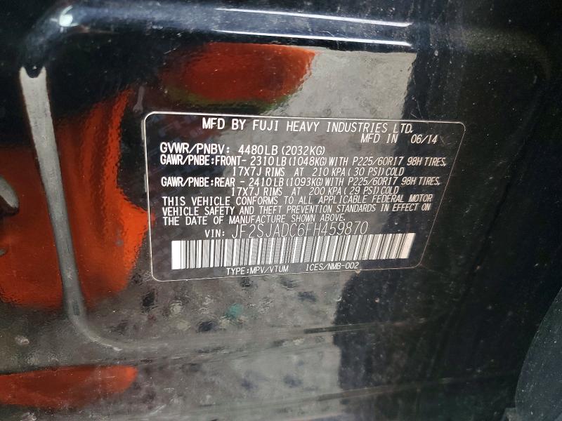 59328726 :رقم المزاد ، JF2SJADC6FH459870 vin ، 2015 Subaru Forester مزاد بيع
