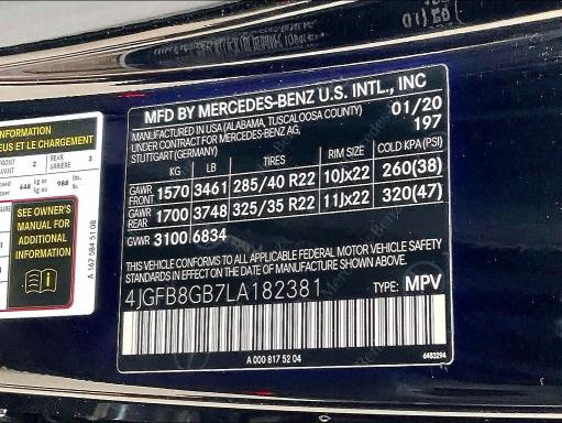 Продажа на аукционе авто 2020 Mercedes-benz Gle, vin: 4JGFB8GB7LA182381, номер лота: 61976646
