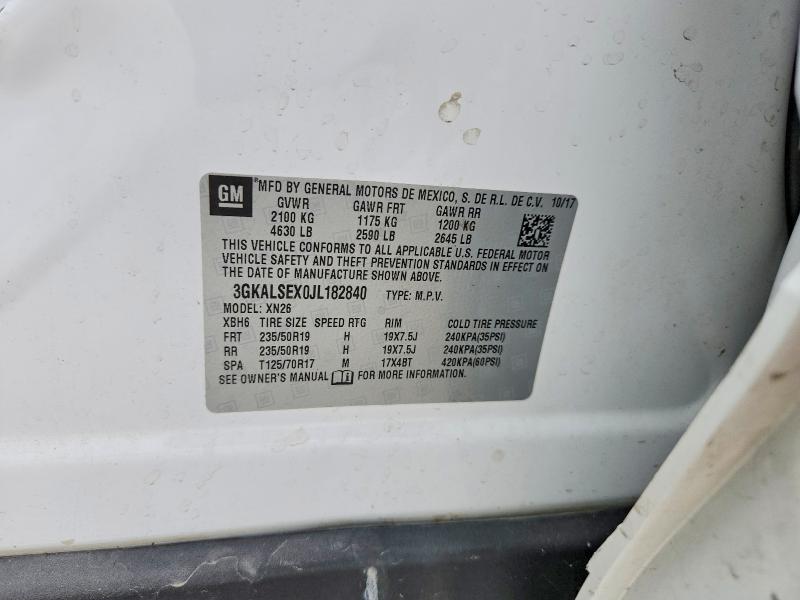 2018 Gmc Terrain მანქანა იყიდება აუქციონზე, vin: 3GKALSEX0JL182840, აუქციონის ნომერი: 61510836
