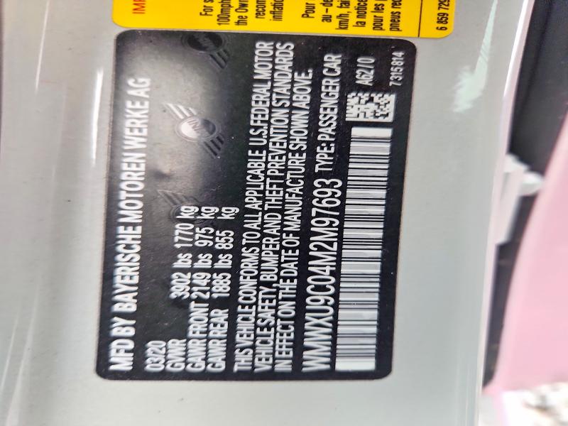 Aukcja sprzedaży 2021 Mini Cooper, vin: WMWXU9C04M2M97693, numer aukcji: 61759246