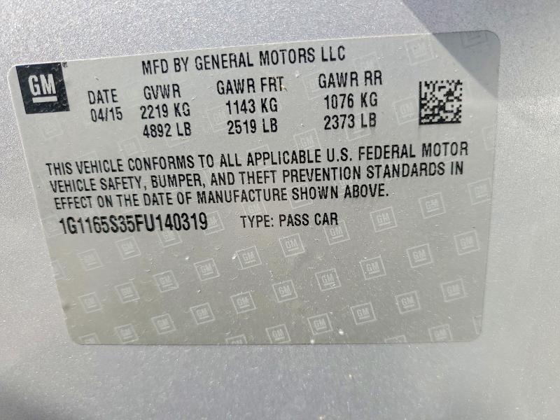 Продажа на аукционе авто 2015 Chevrolet Impala, vin: 1G1165S35FU140319, номер лота: 61740606