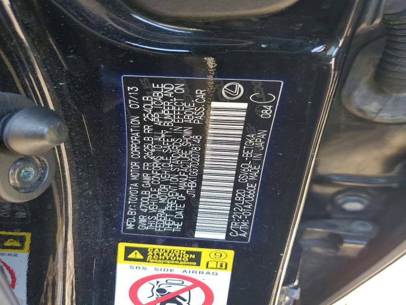 62757856 :رقم المزاد ، JTHBK1GG7D2078148 vin ، 2013 Lexus Es مزاد بيع