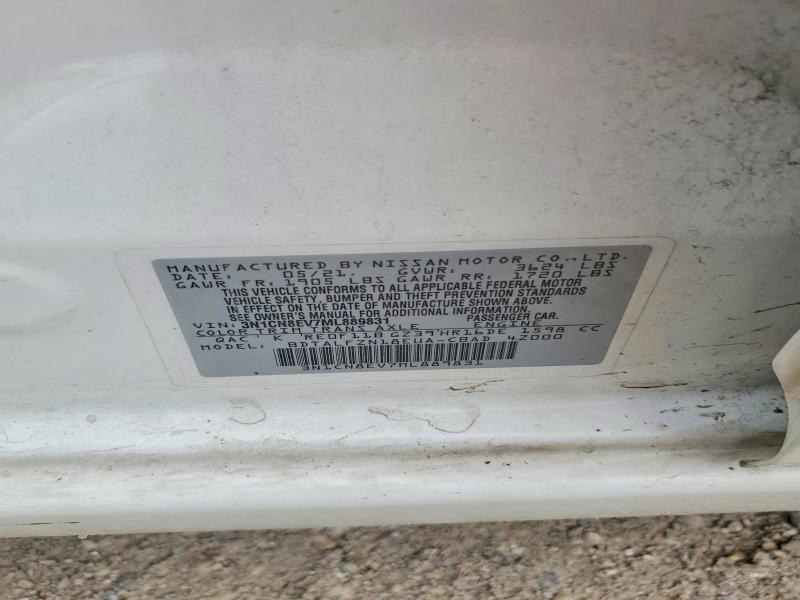 59977826 :رقم المزاد ، 3N1CN8EV7ML889831 vin ، 2021 Nissan Versa مزاد بيع