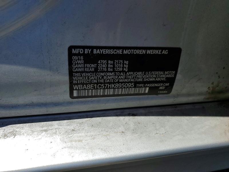 61884426 :رقم المزاد ، WBA8E1C57HK895095 vin ، 2017 Bmw 330e مزاد بيع