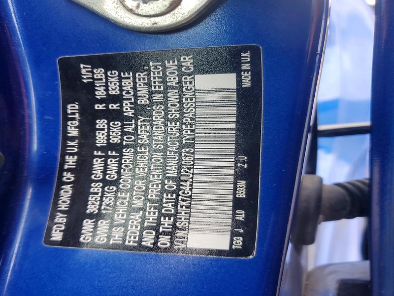 2018 Honda Civic მანქანა იყიდება აუქციონზე, vin: SHHFK7G44JU210673, აუქციონის ნომერი: 59747196
