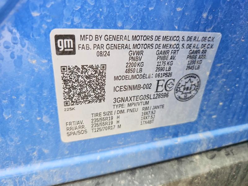 Aukcja sprzedaży 2025 Chevrolet Equinox, vin: 3GNAXTEG0SL128596, numer aukcji: 61303006