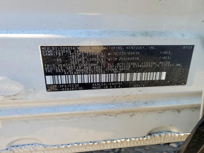 2023 Toyota Rav4 მანქანა იყიდება აუქციონზე, vin: 4T3E6RFV2PU131559, აუქციონის ნომერი: 61515016