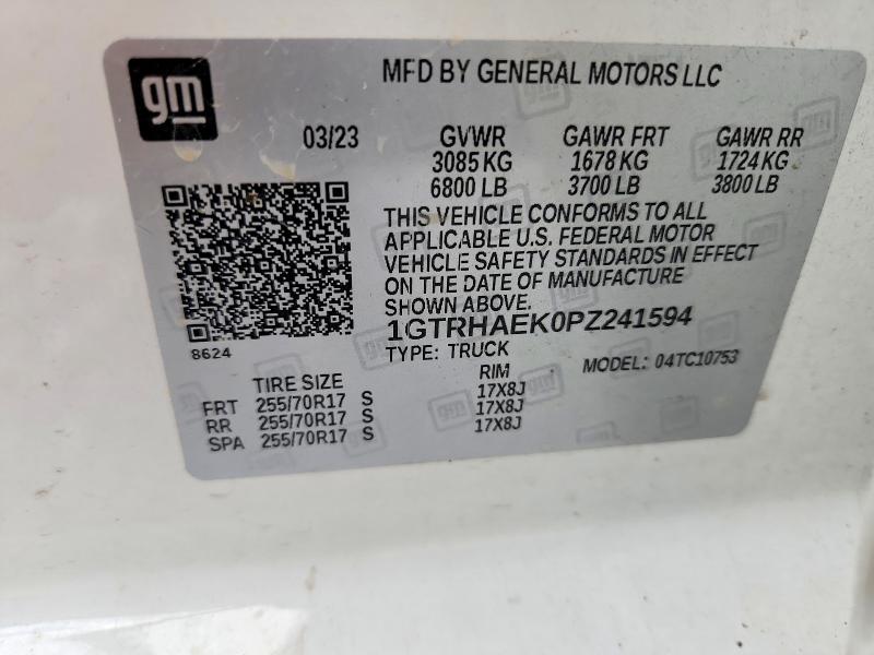 61335336 :رقم المزاد ، 1GTRHAEK0PZ241594 vin ، 2023 Gmc Sierra مزاد بيع