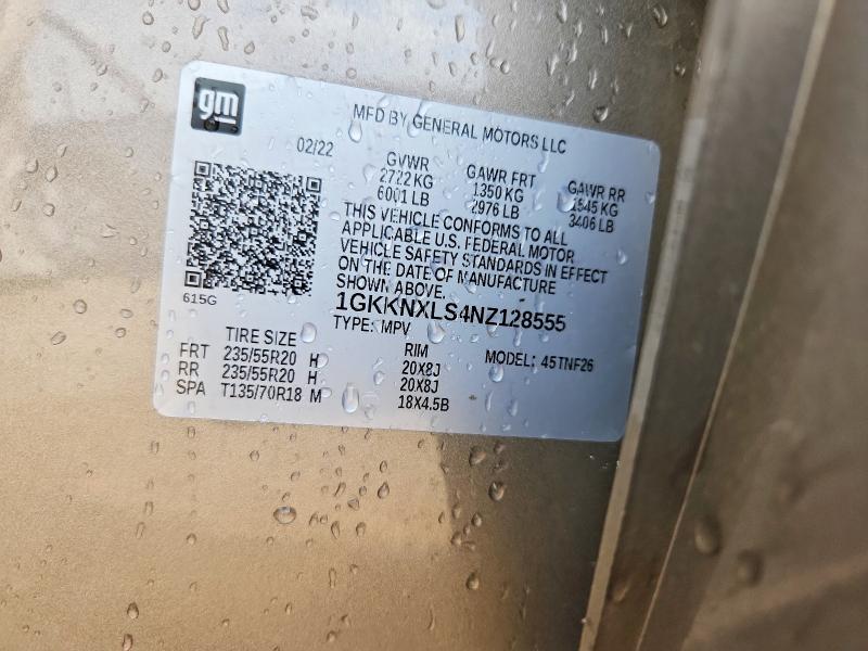 59271186 :رقم المزاد ، 1GKKNXLS4NZ128555 vin ، 2022 Gmc Acadia مزاد بيع