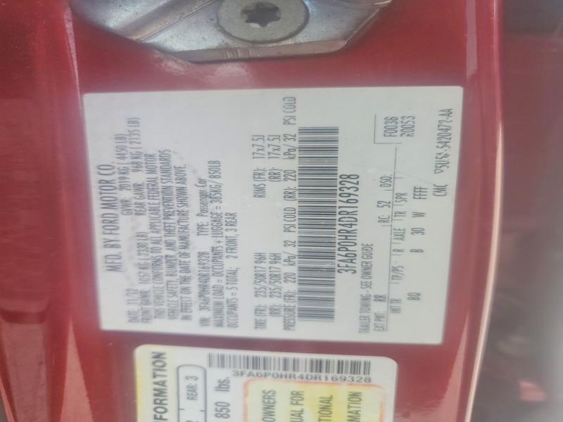 Продажа на аукционе авто 2013 Ford Fusion, vin: 3FA6P0HR4DR169328, номер лота: 62509346