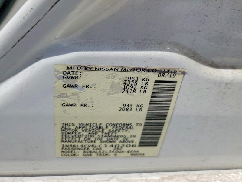 Aukcja sprzedaży 2020 Nissan Altima, vin: 1N4BL4CV6LC140206, numer aukcji: 60601556