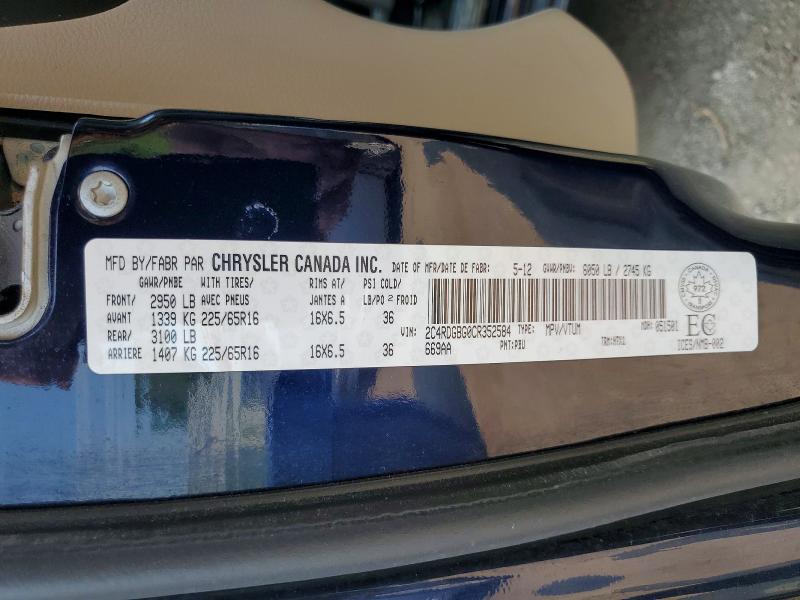 Aukcja sprzedaży 2012 Dodge Grand Caravan, vin: 2C4RDGBG0CR352584, numer aukcji: 60847556