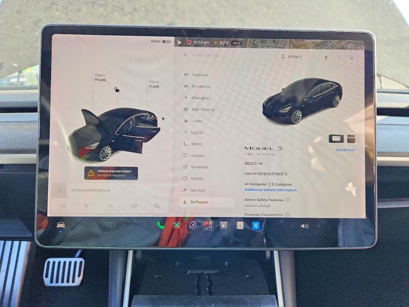 Aukcja sprzedaży 2018 Tesla Model 3, vin: 5YJ3E1EA0JF154572, numer aukcji: 62702066