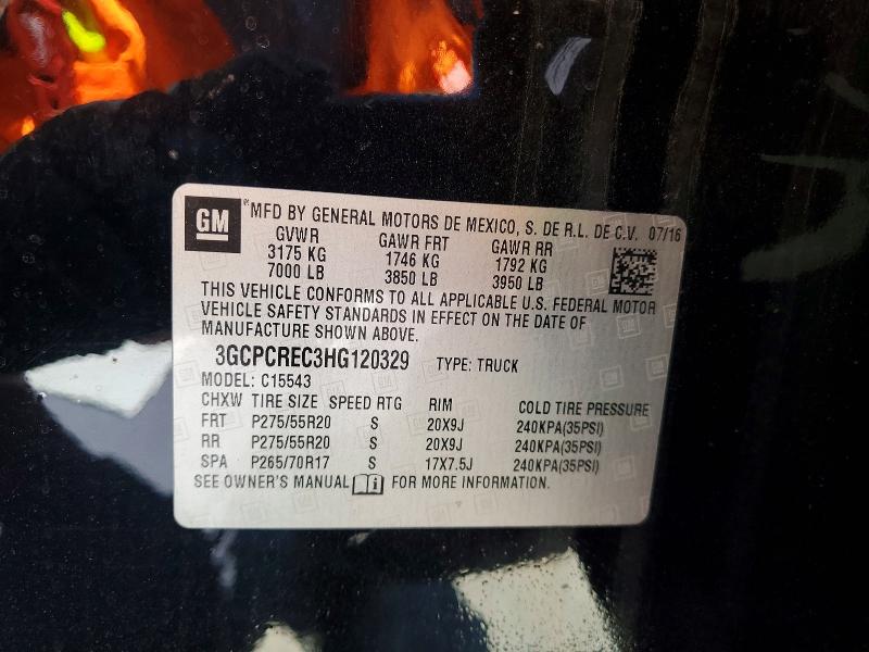 61067906 :رقم المزاد ، 3GCPCREC3HG120329 vin ، 2017 Chevrolet Silverado مزاد بيع