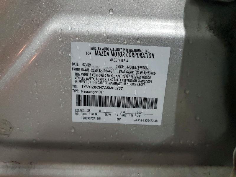 Продаж на аукціоні авто 2010 Mazda 6, vin: 1YVHZ8CH7A5M03237, номер лоту: 61486036