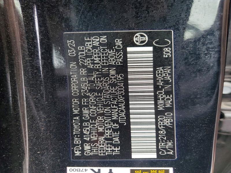 2023 Toyota Prius მანქანა იყიდება აუქციონზე, vin: JTDACAAUXP3004195, აუქციონის ნომერი: 60603476