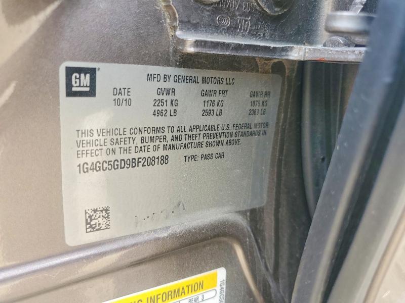 2011 Buick Lacrosse მანქანა იყიდება აუქციონზე, vin: 1G4GC5GD9BF208188, აუქციონის ნომერი: 60830816