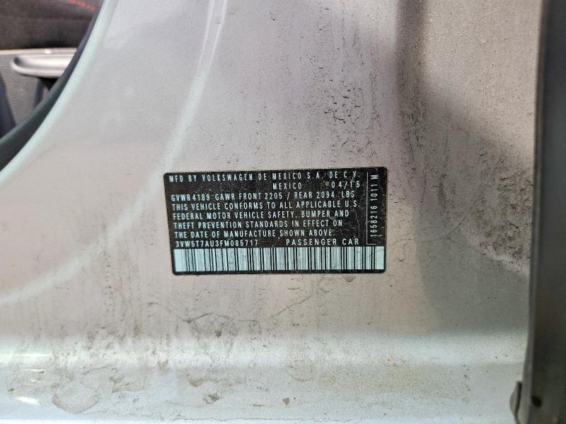Продажа на аукционе авто 2015 Volkswagen Gti, vin: 3VW5T7AU3FM085717, номер лота: 60356586
