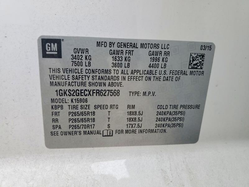 Продажа на аукционе авто 2015 Gmc Yukon Xl, vin: 1GKS2GECXFR627568, номер лота: 61689896