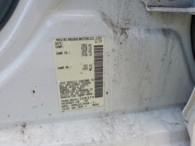 Продажа на аукционе авто 2020 Nissan Altima, vin: 1N4BL4BV4LC208374, номер лота: 41632736