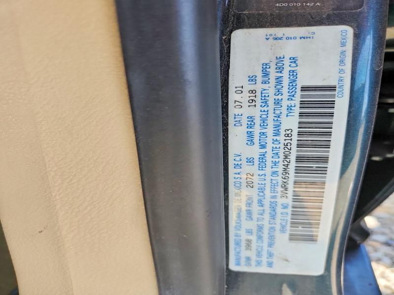 Aukcja sprzedaży 2002 Volkswagen Jetta, vin: 3VWRK69M42M025183, numer aukcji: 59323816