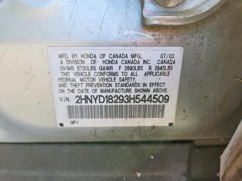 61047496 :رقم المزاد ، 2HNYD18293H544509 vin ، 2003 Acura Mdx مزاد بيع